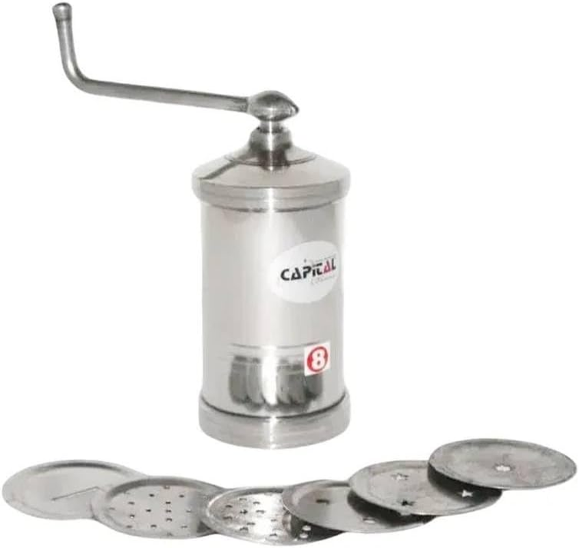 Stainless Steel Sev Sancha, Snack/Murukku/Noodle Maker with with Multiple Discs 6 Net image number 1