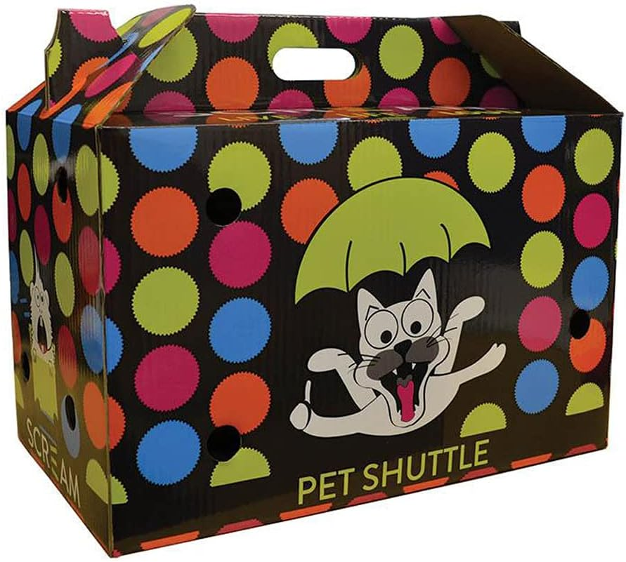 SCREAM Cardboard Pet Shuttle 44X25X28Cm, Multicolour, 44X25X28Cm image number 2