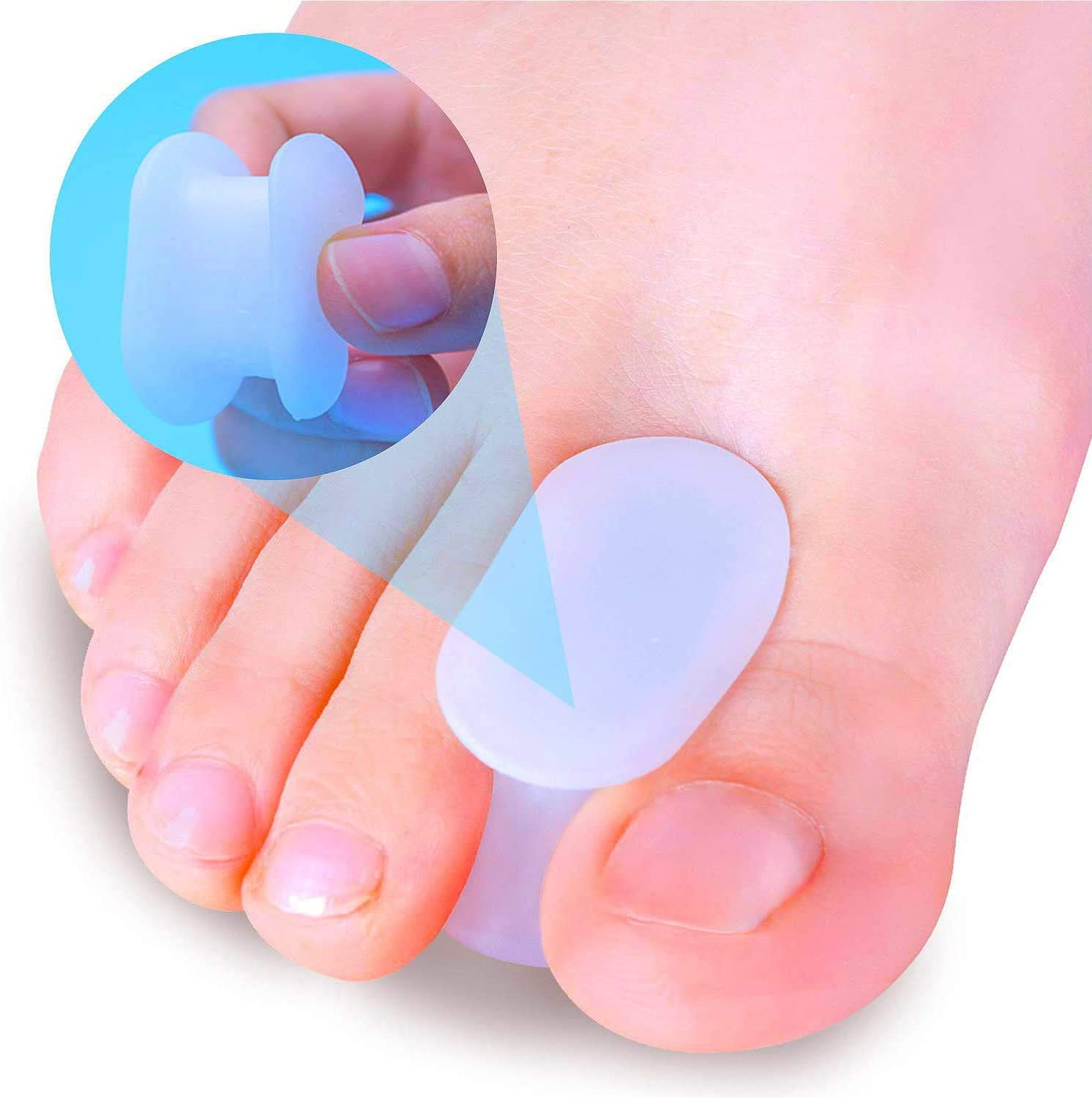 Povihome 10 Pack Toe Spacers Separators, Bunion Corrector Gel Orthotics (Updated Soft Version) for Bunion, Overlapping Toes - L Size image number 6