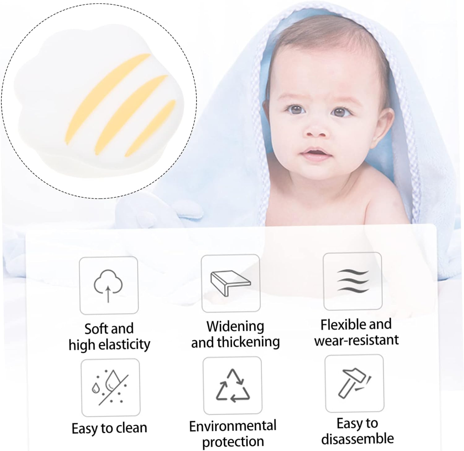 Table Corner Protectors for Baby | Cat Paw Shape Friendly Safty Silicone Protectors for Corners | Kids Corner Guards | 4- Pack image number 2