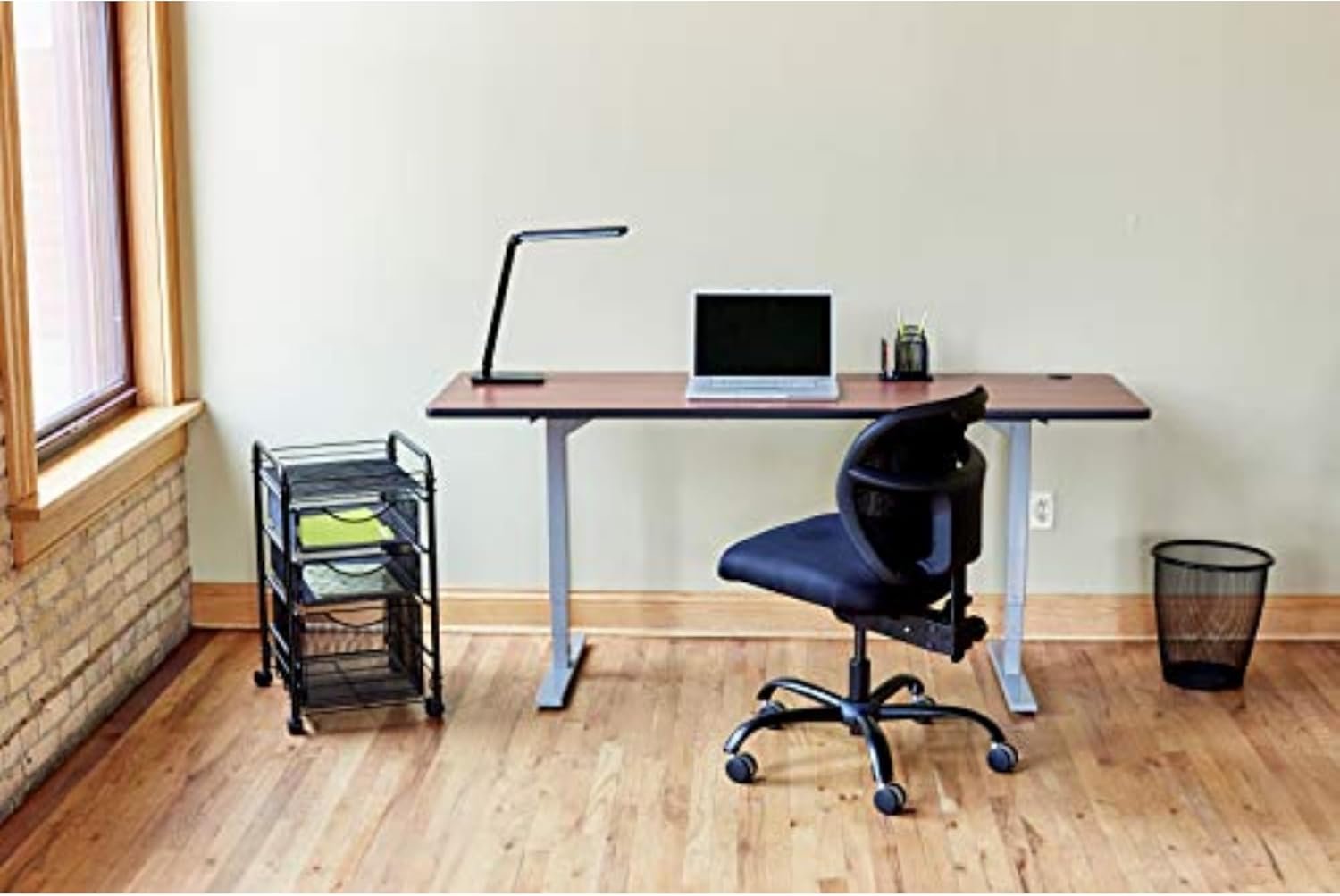 Safco Products Onyx Mesh 1 File Drawer and 2 Small Drawers Rolling File Cart 5213BL, Black Powder Coat Finish, Durable Steel Mesh Construction, Swivel Wheels for Mobility image number 2