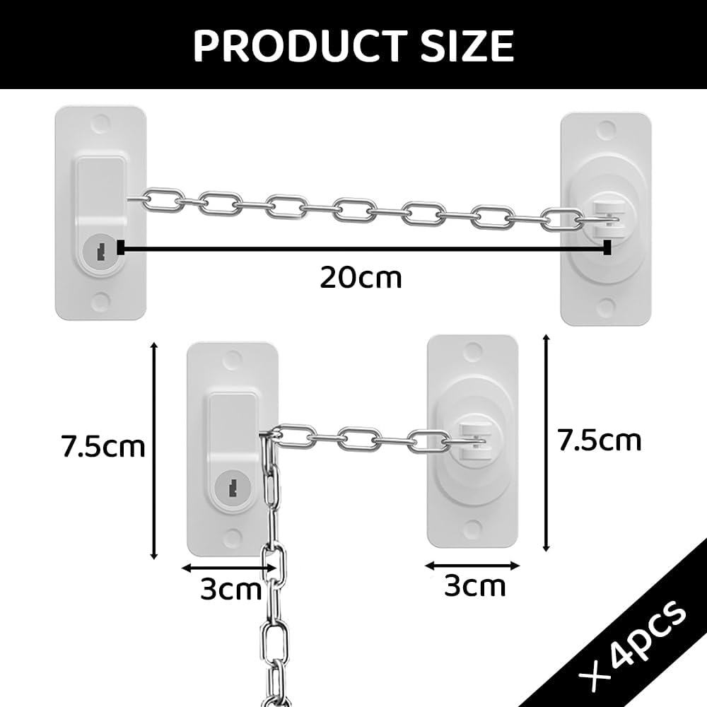 3 Pack Child Safety Locks &ndash; Adjustable Baby Proof Locks with Keys for Fridge, Drawers, Toilet, Dishwasher & More | No Drill Childproof Latches for Kids & Toddlers