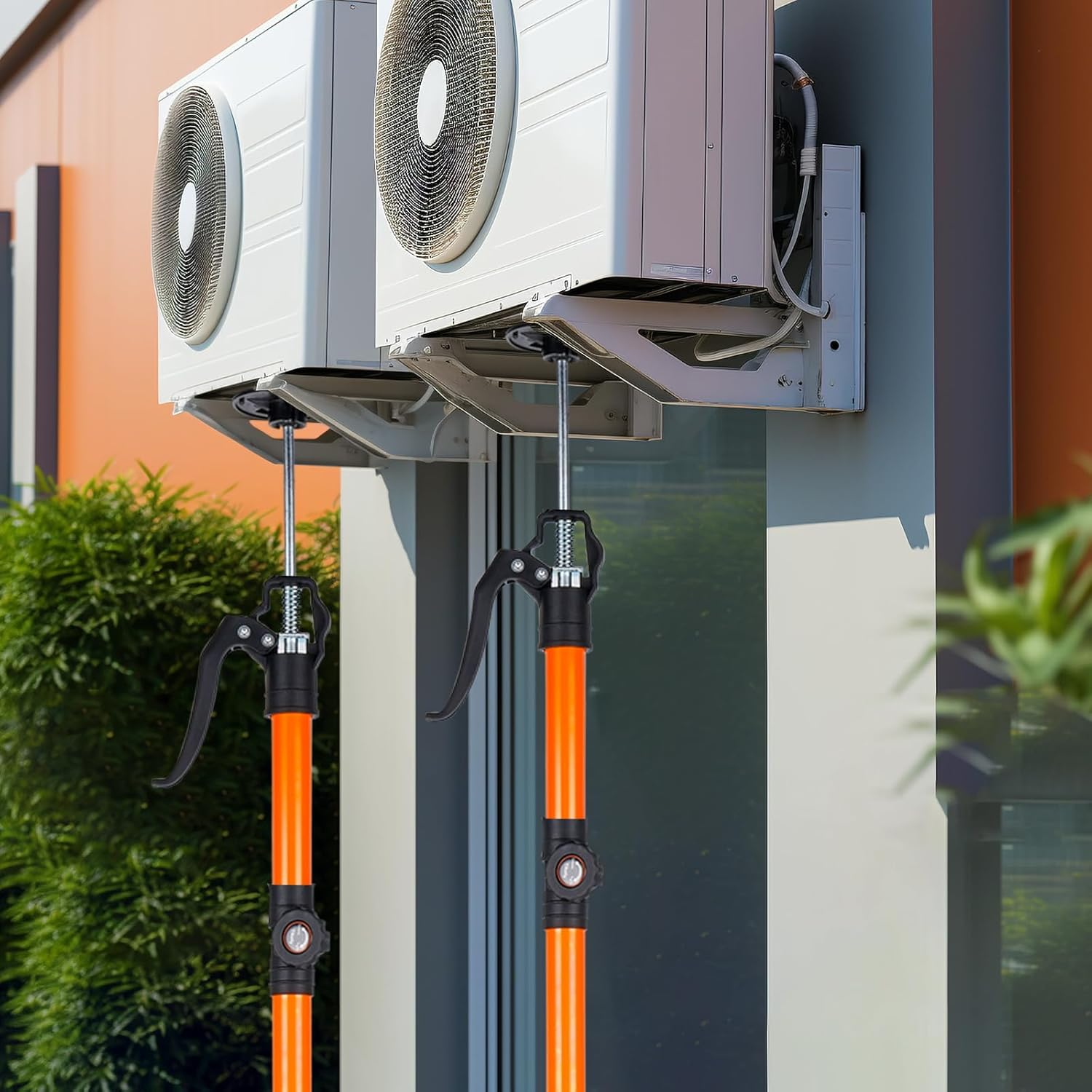 MANQO Cabinet Jack for Installing Cabinet Support Rod 3Rd Hand Support System Adjustable Support Pole,Extend from 115-290 Cm, Orange Point Design image number 2