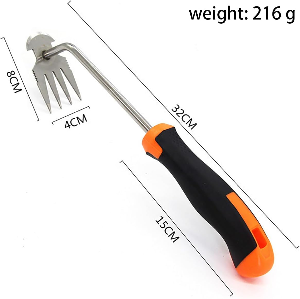Weeding Tool,Gardening Hand Weeder Tools 4 Claw Gardening Hand Weeder Tool Weeding Artifact Uprooting Weeding Tool for Yard and Garden image number 4
