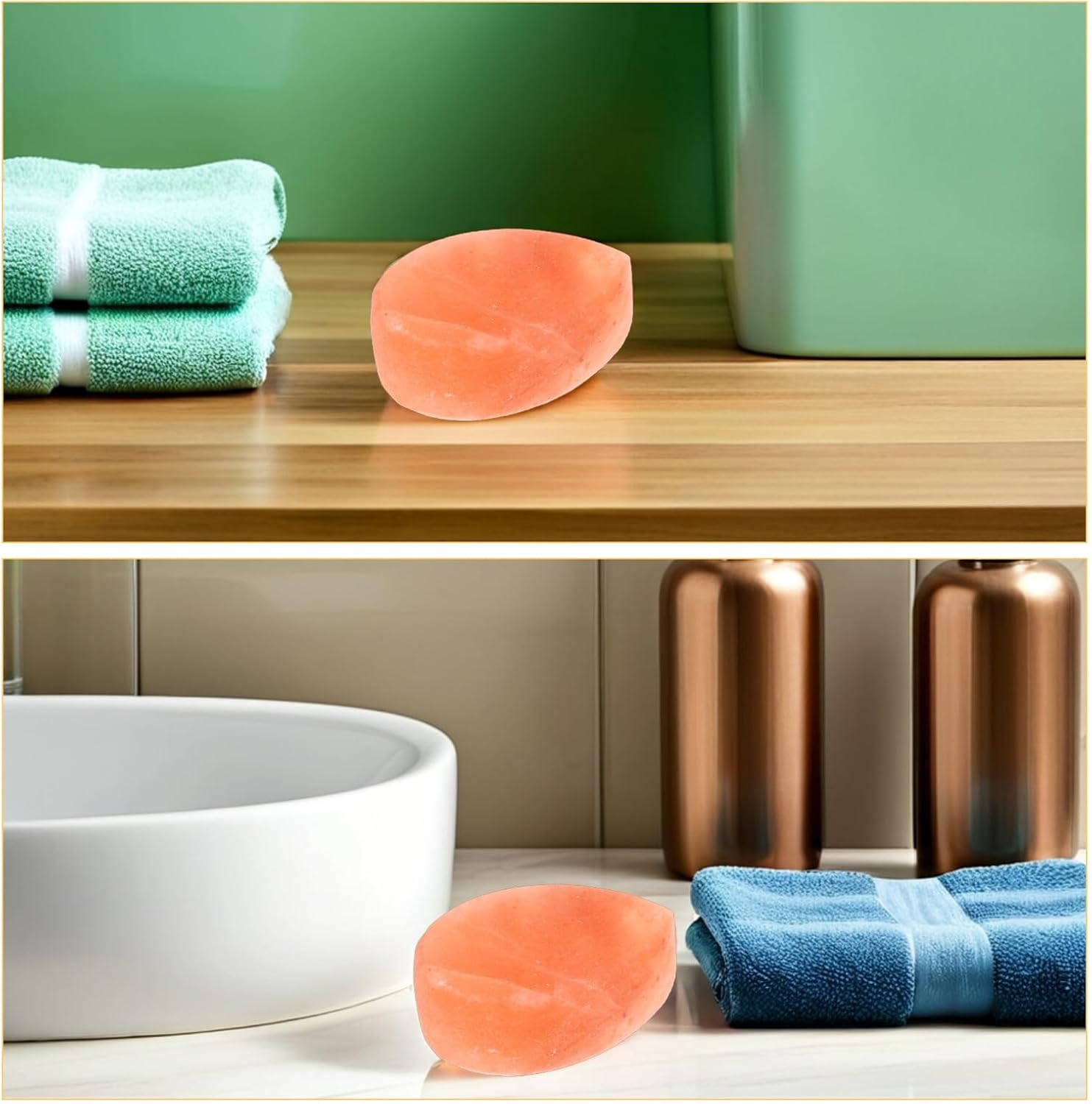 MUSISALY Natural Mineral Salt Soap 2Pcs Hand-Carved Himalayan Salt Massage Stone for Exfoliating Body Care Spa Relaxation image number 3