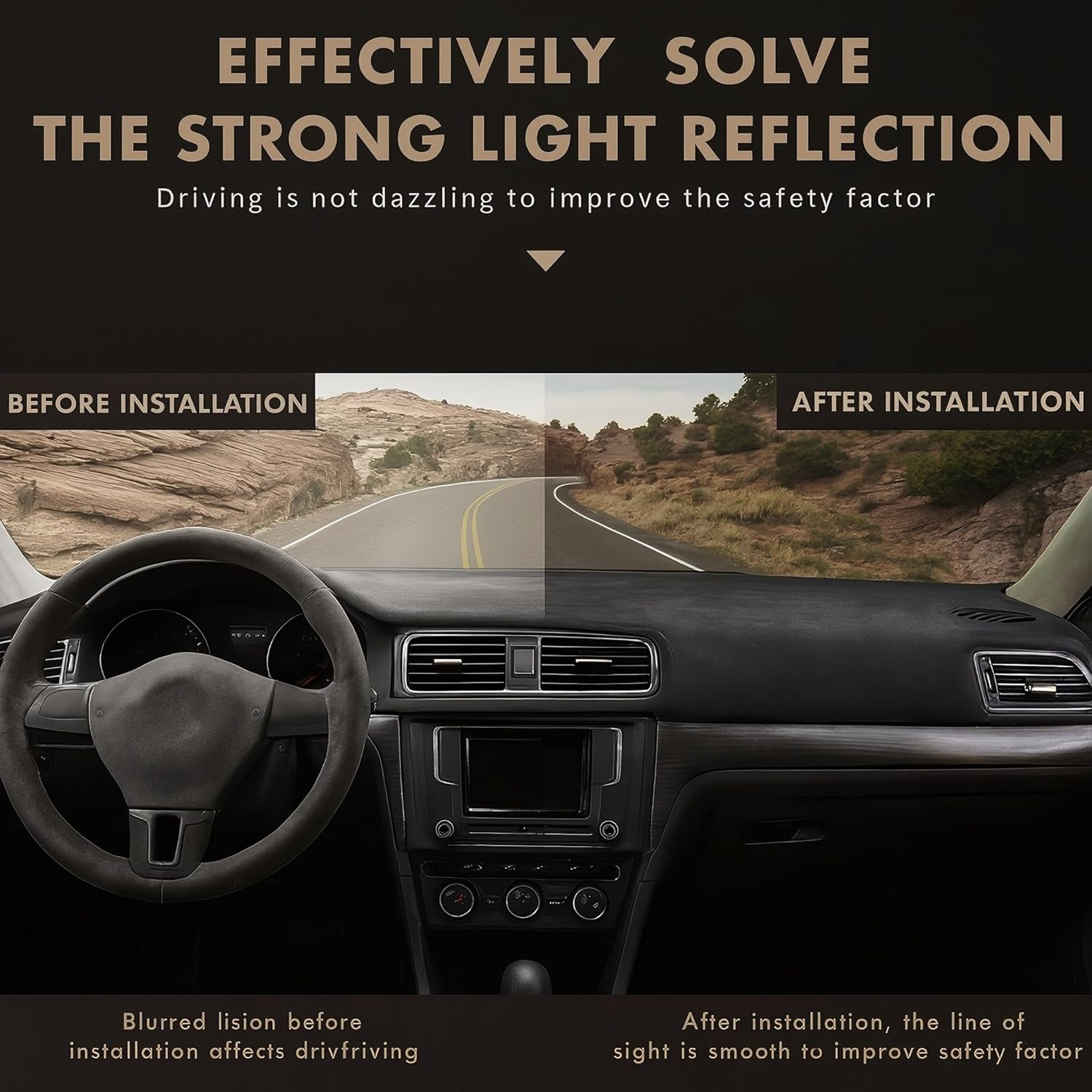 Dash Mat for GWM Ora 2022-2025 Luxury Suede Non-Slip Dashboard Cover Pad Interior Accessories Dashmat image number 5