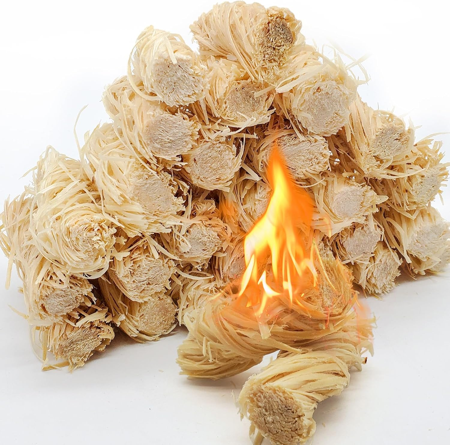 Fire Starters for Fireplace Wood Stove BBQ Campfires Chimney Unique Design Lights Faster Safe for Indoor/Outdoor Use (80) image number 5