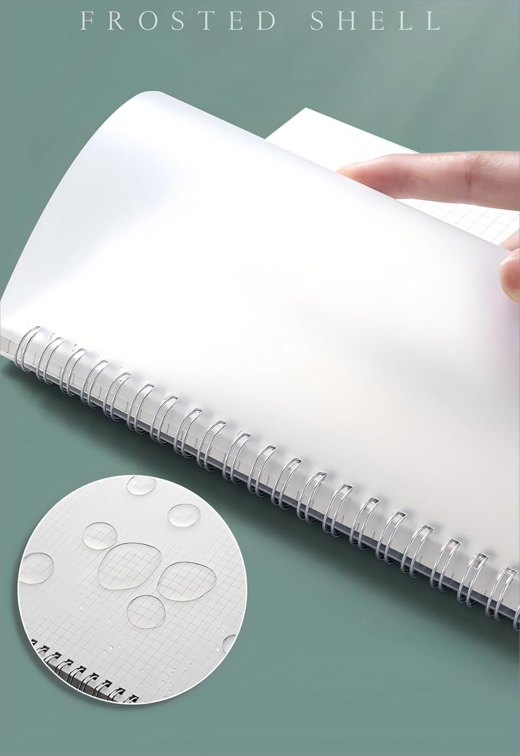 LORJE 1 Pack A5 Spiral Notebook, 80 Sheet Thick Paper, Flexible Plastic Cover, Smooth Writing Aesthetic for School, Work Office (Plain) image number 1