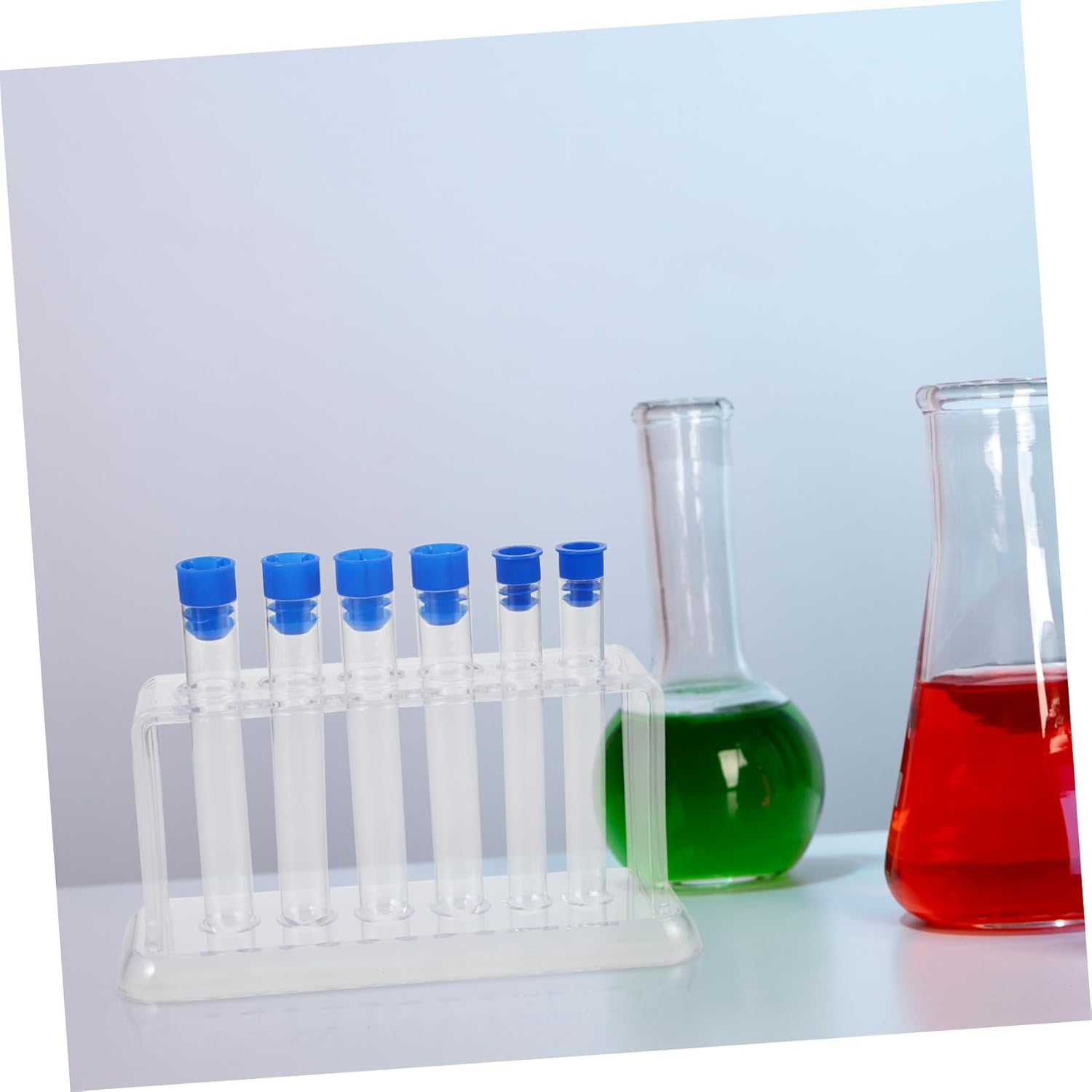 JECOMPRIS 1 Set Test Tube Rack Pipe Sample Holder Microcentrifuge Tube Rack Test Tubes with Lids and Rack Small Test Tube Tubes Holder Beakers Api Test Tube Holder Toy Plastic Storage Rack image number 3