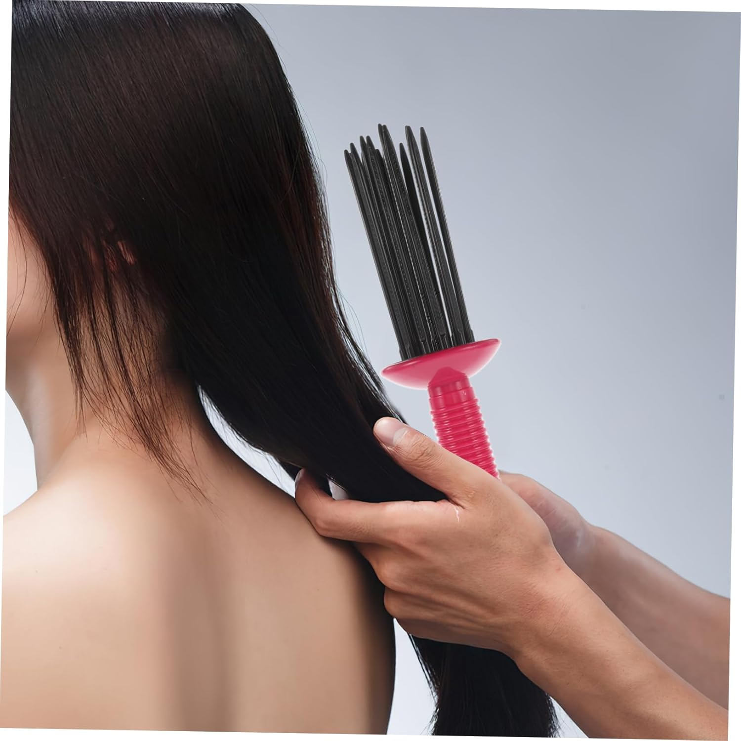 Gogogmee Bristle Hair Curler Comb Fluffy Curling Comb for Slip Styling round Brush for Curly Hair image number 1