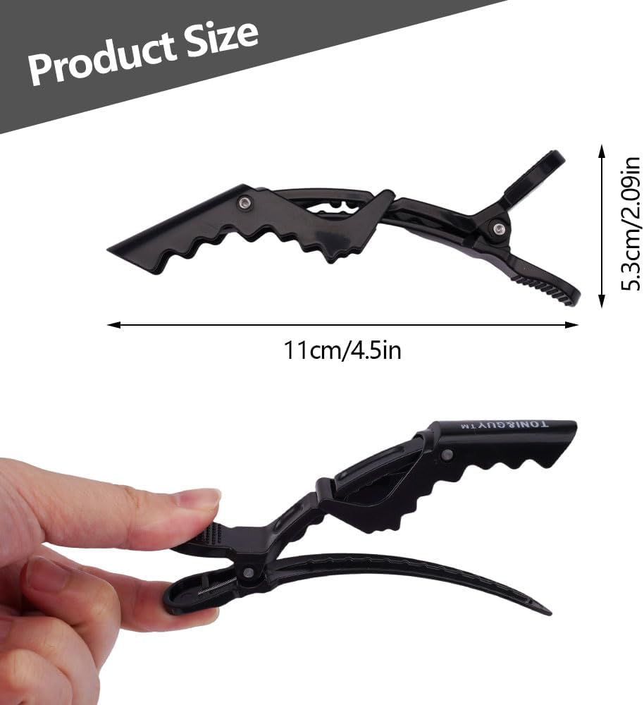 Hairdresser Hair Clips, 24 Pieces Plastic Hair Clips, Professional Alligator Clips for Salon, Black image number 1