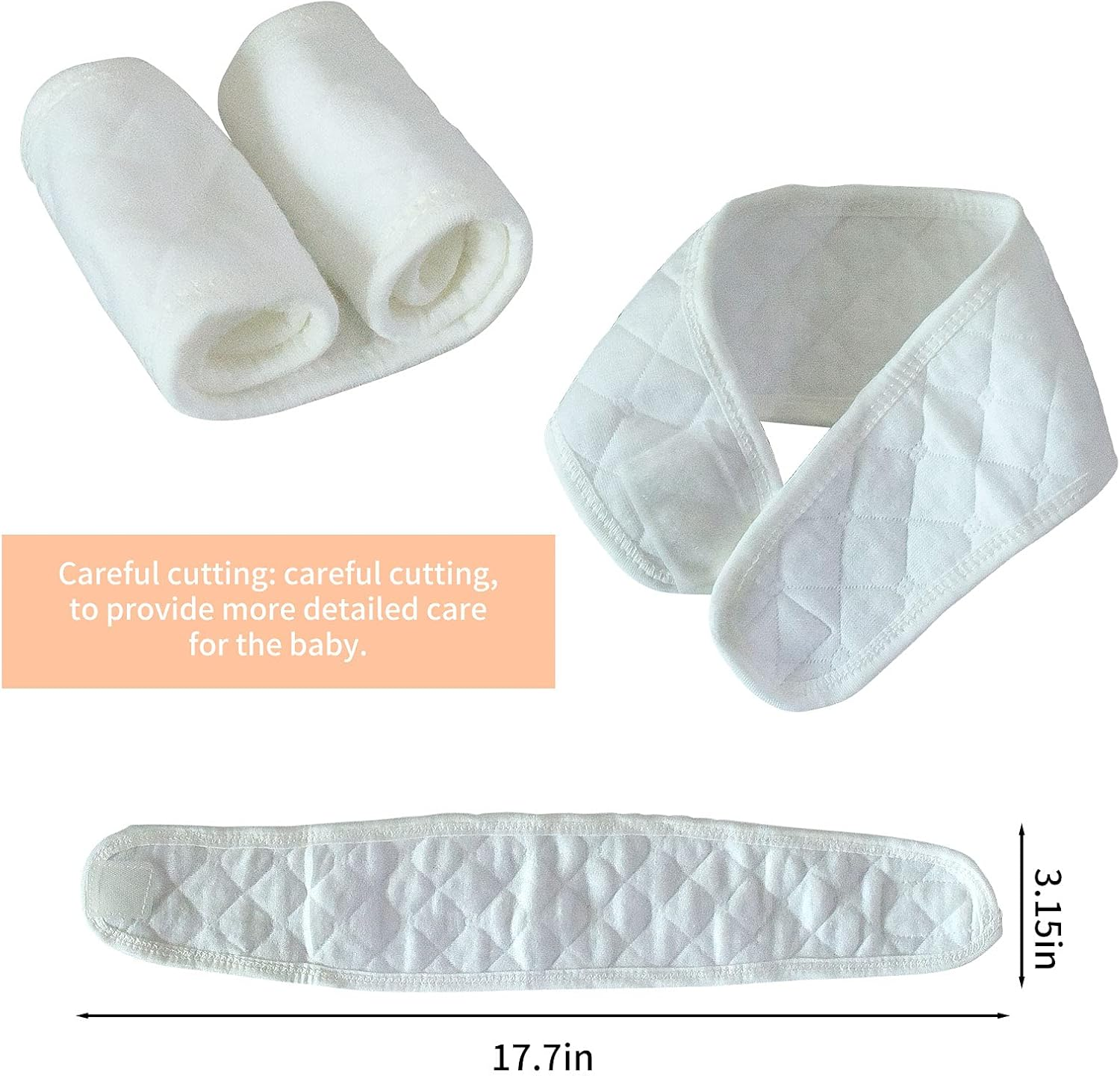 Topwon 10 Pcs Baby Belly Band Newborn Belly Binder Infant Umbilical Cord Band Belly Button Warp Registry Must Haves Gift Cotton image number 3