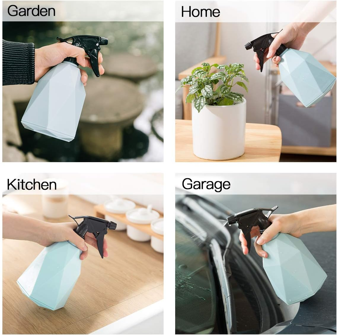 Spray Bottle, Pressure Watering Can, Handheld Spray Bottles, Outdoor Indoor Plant Mister, 0.6L/20Oz Plastic Water Spray Bottle for Garden, Plants, Cleaning, Hairdressing (Blue) image number 3