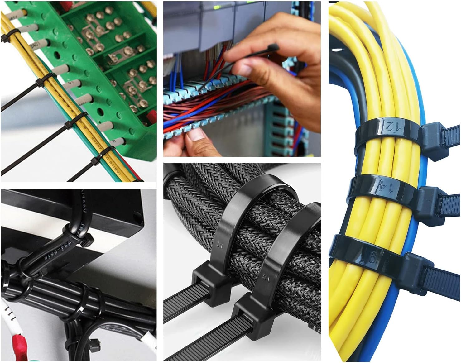 8 Inch Cable Ties, 4.8Mm X 200Mm, 100 Pack Black Zip Ties Long 50 Lbs Tensile Strength with UV Resistant, Nylon Plastic Self Locking Large Heavy Duty Cable Wrap for Tidy Wires Home Workshop and Garden image number 7