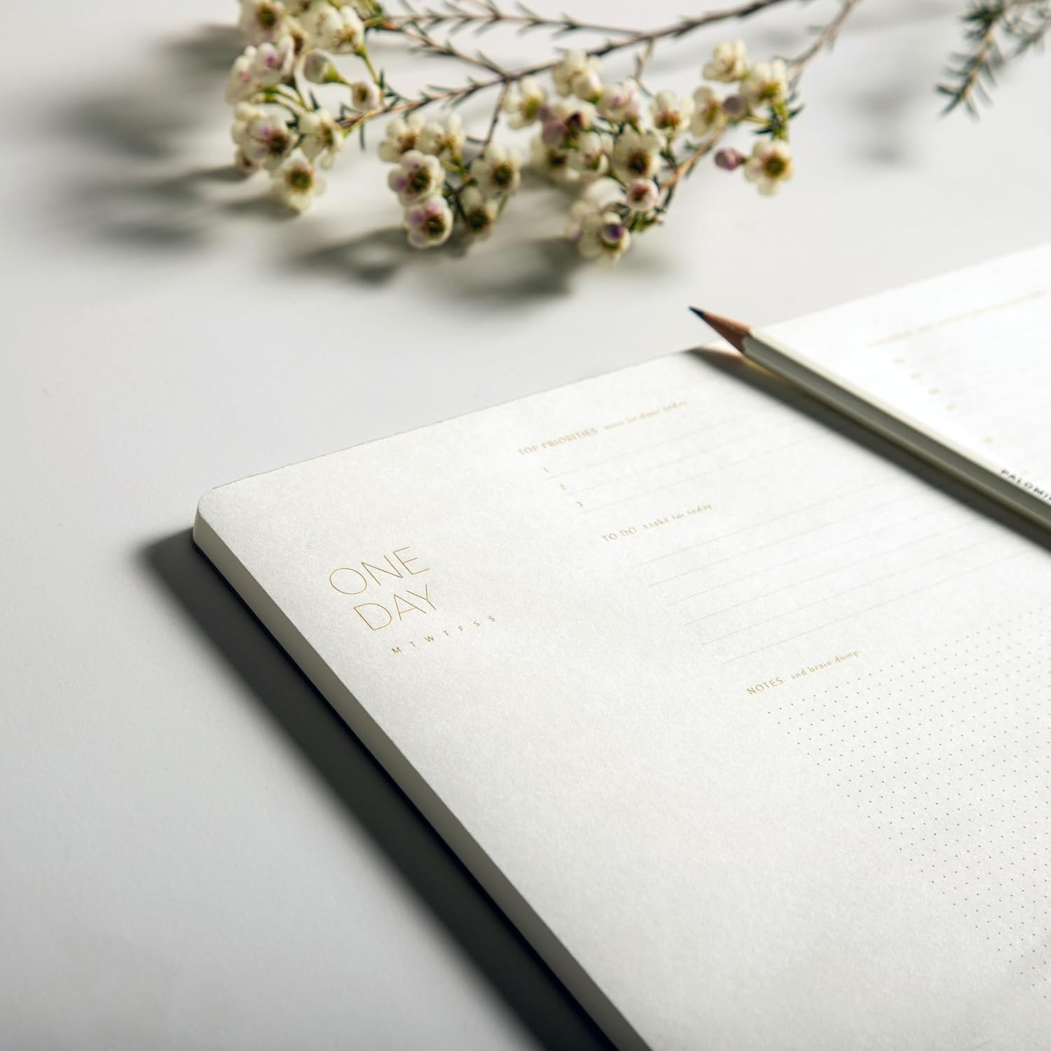 One Day, Elegant Daily Desk Planner, Gold Foiled, Minimalist Productivity Planner Pad, Time Blocking Hourly Schedule, to Do List Notepad, A4, 52 Pages, FSC&trade; Certified image number 6