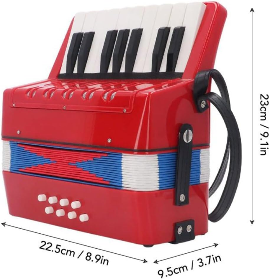 17 Key Piano Accordion 8 Bass Pads Key of C 24X10Cm UC104 Red image number 6