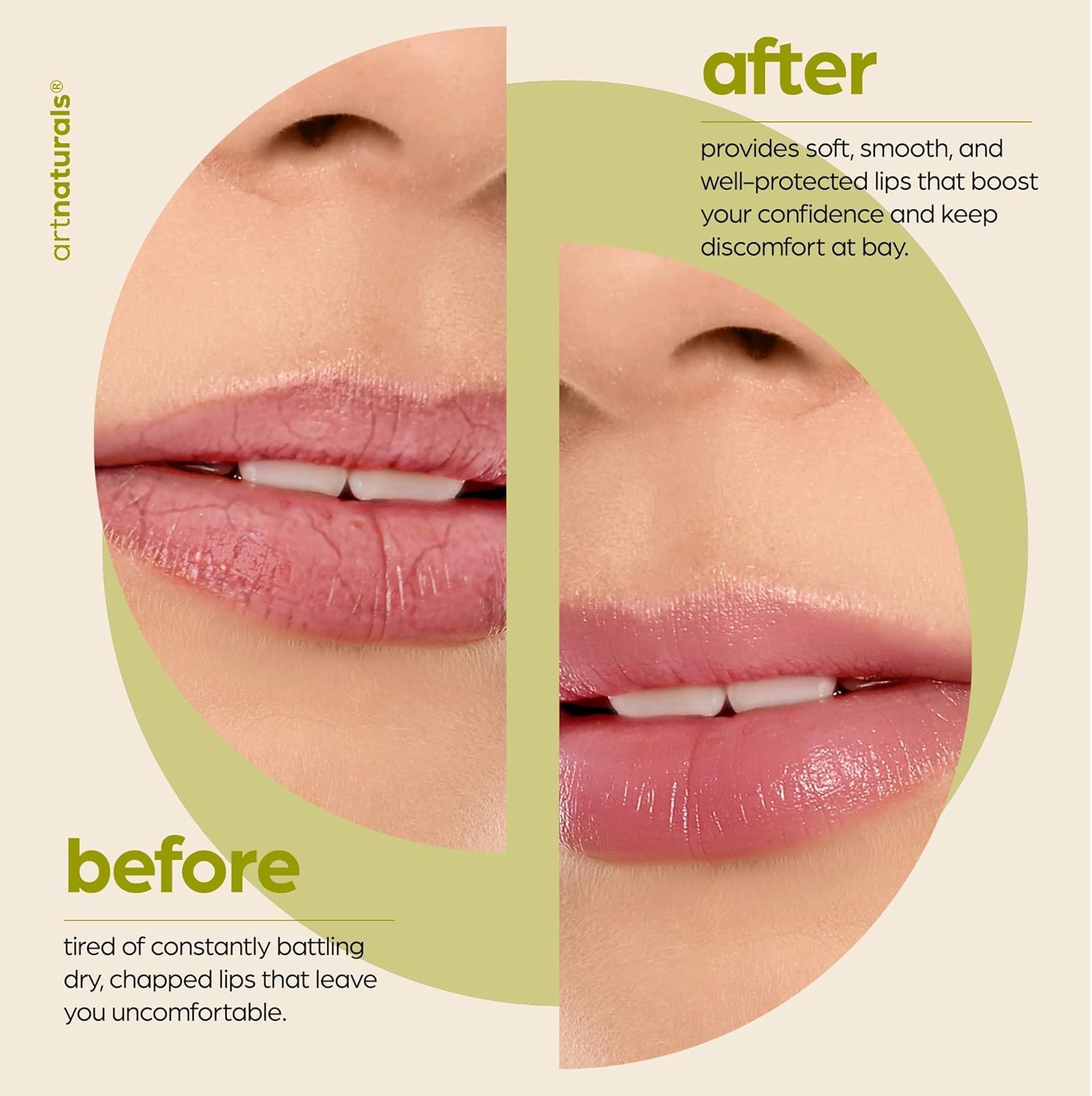 Artnaturals Natural Lip Balm Beeswax - (6 X .15 Oz / 4.25G) - Gift Set of Assorted Flavors - Chapstick for Dry, Chapped & Cracked Lips - Lip Repair with Aloe Vera, Coconut, Castor & Jojoba Oil