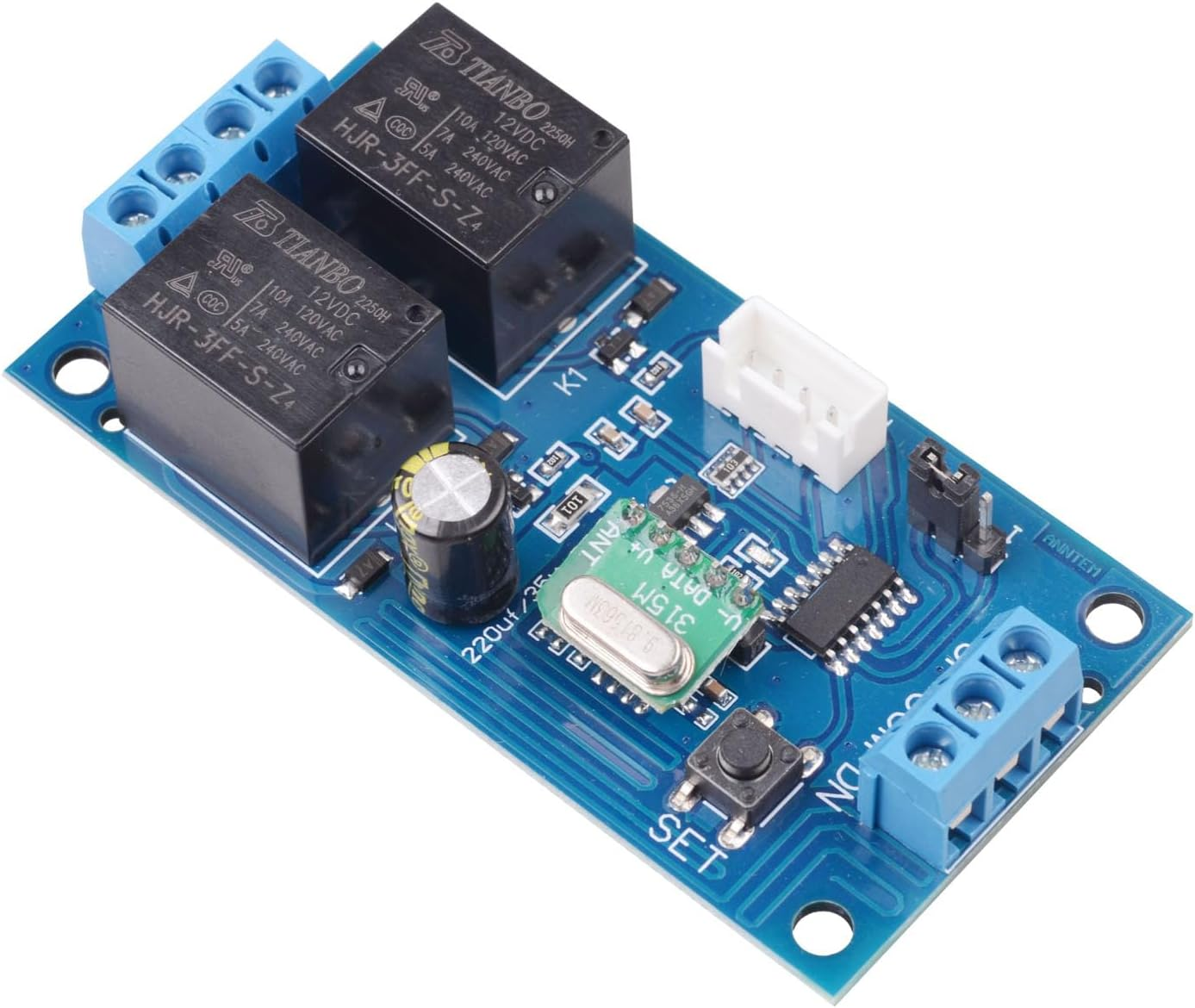 DC12V Motor Wireless Remote Control Switch Universal 2CH RF Relay Remote Control, 433Mhz Remote Receiver Switch 9V - 12V DC Motor Controller 2 Transmitter with 1 Receiver image number 1