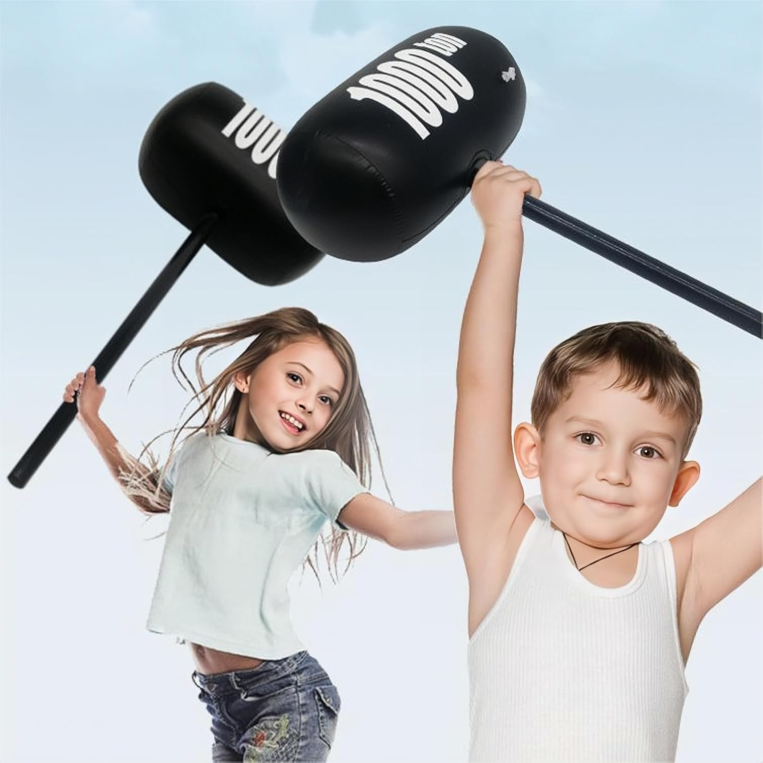 2Pcs Inflatable PVC Hammer - 28 Inches /70Cm Large Hammer, Party Game Interactive Prop, Easter Halloween, Comes with Hand Inflation Pump image number 5