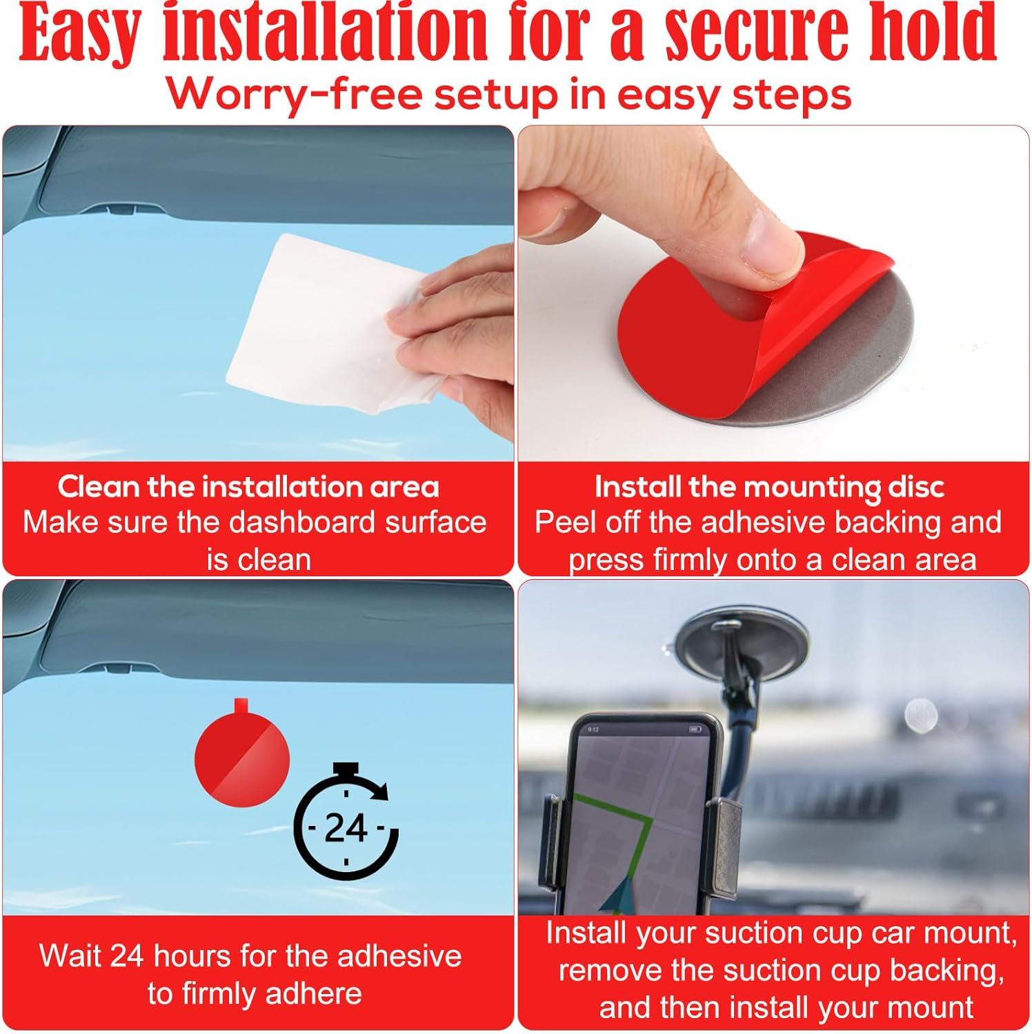 8Pcs Dash Cam Adhesive Pads, round Heat-Resistant Windshield Adhesive Heavy-Duty Mounting Tape for Car Phone Holder Dash Camera Mount