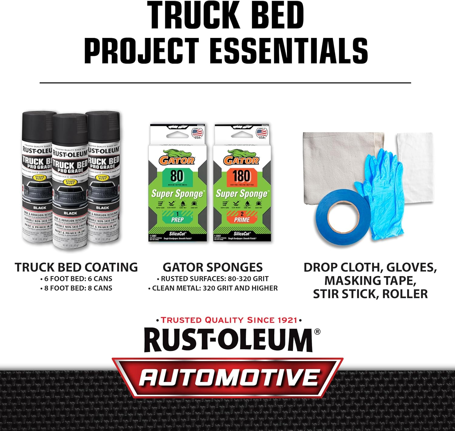 Rust-Oleum 272741 Automotive Professional Grade Truck Bed Coating Spray, 15 Oz, Matte Black image number 3