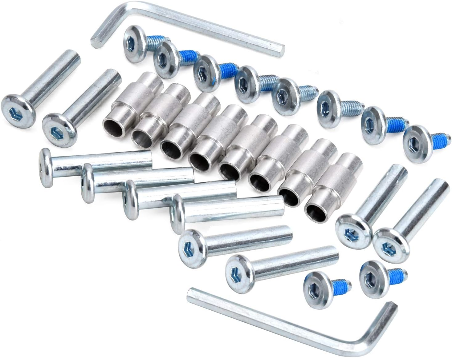 TOBWOLF 8PCS Inline Skate Shaft, Aluminum Alloy Skate Wheel Bearing Spacer, Roller Skate Accessories with Axle & Axles Screws & Wrench image number 1