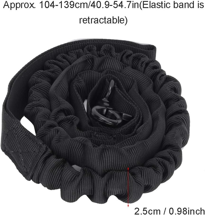 EVTSCAN Dog Traction Rope, Outdoor Tactics Nylon Training Elastic Pet Dog Traction Leash Rope for Walking Camping(Black) image number 1