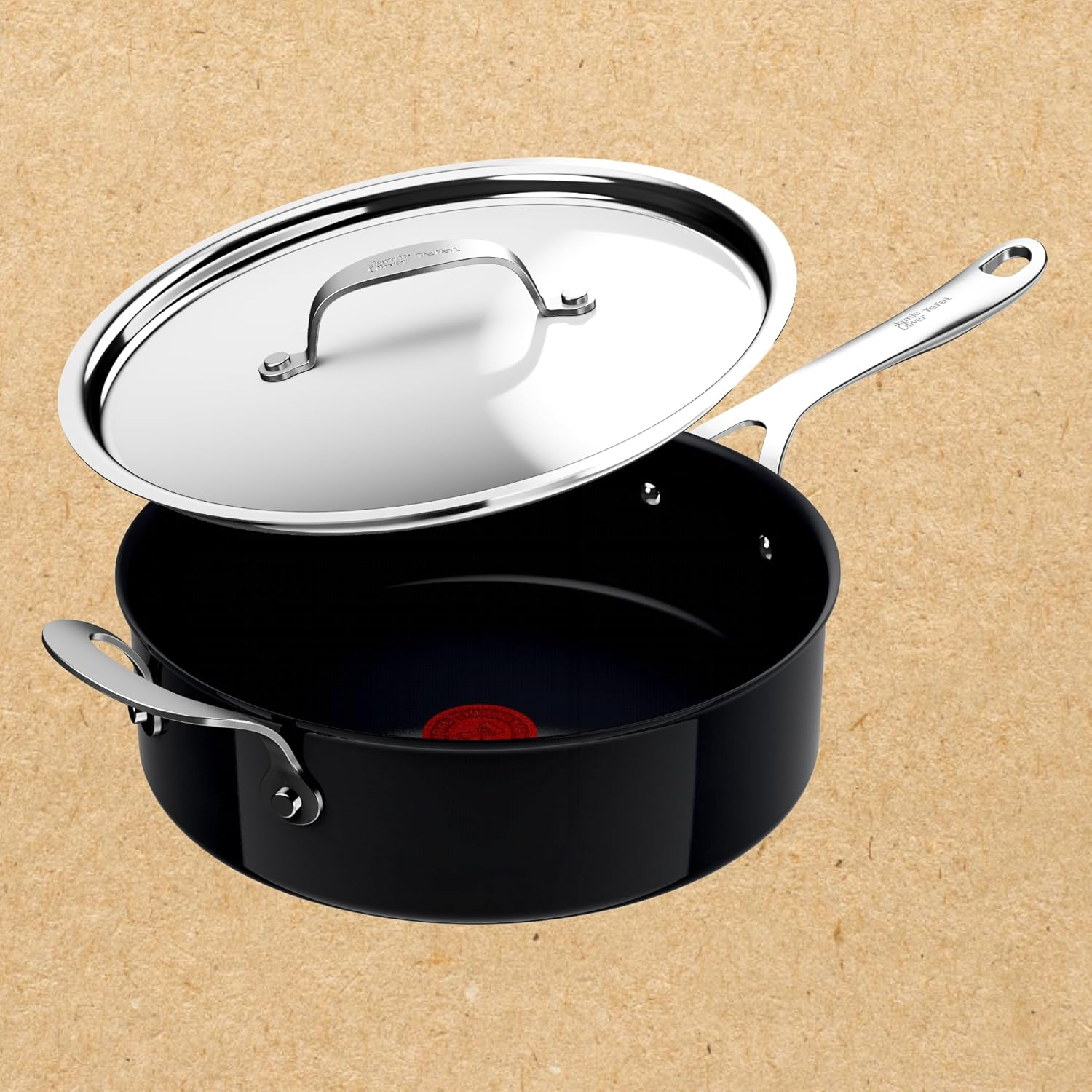 C471S955 Jamie Oliver by Tefal Enjoy Ceramic Induction Hard Anodised 5Pc Set​ + Bonus Pan Protectors image number 4