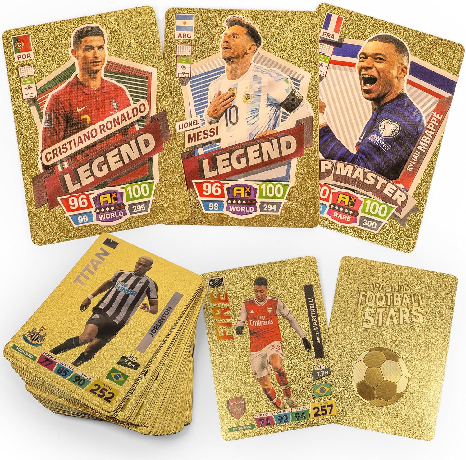 2022/23 World Cup Soccer Star Card - 55 Cards per Box, Value Box, Collection Card, No Duplication, Not Original (Gold) image number 3