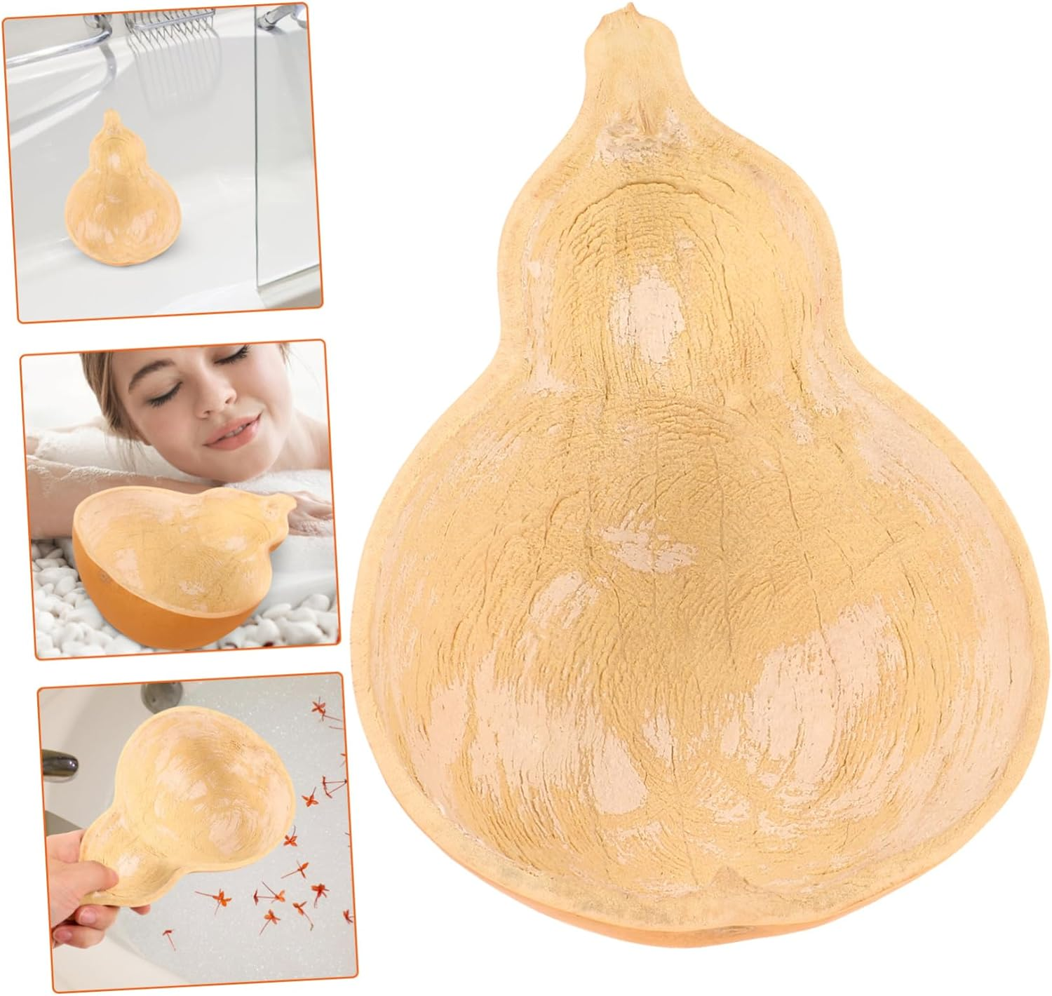 WATIIFUFU Gourd Water Dipper Soup Ladle Gourd Bath Ladle Dipper Gourd Tea Spoon image number 1