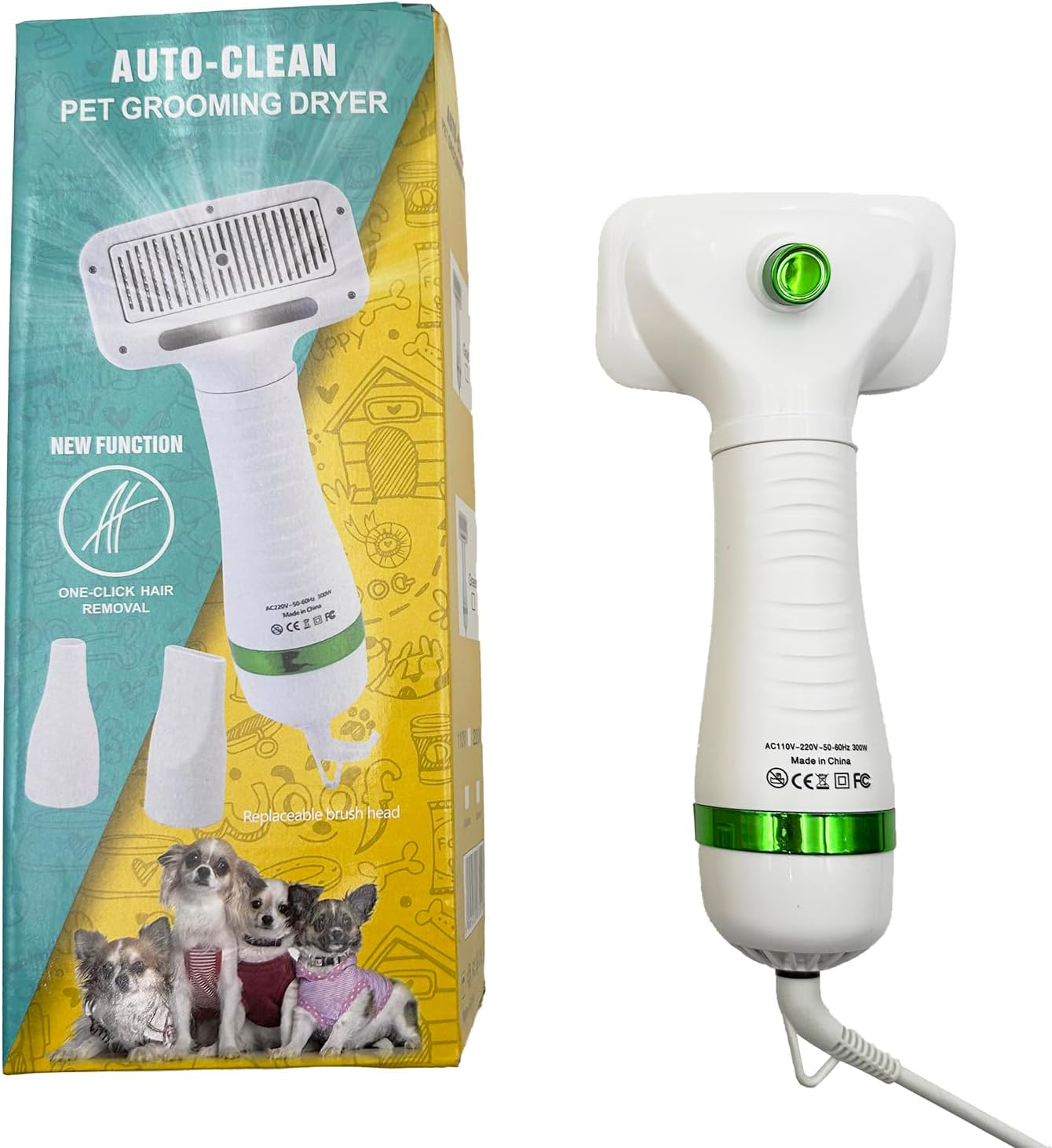 Xoxel Pet Hair-Drying Comb Pet Hair Dryer with Slicker Brush, 2-In-1 Grooming Dryer for Dogs & Cats | Lightweight, Quiet, Adjustable Temp | Perfect for Small to Medium Pets image number 4