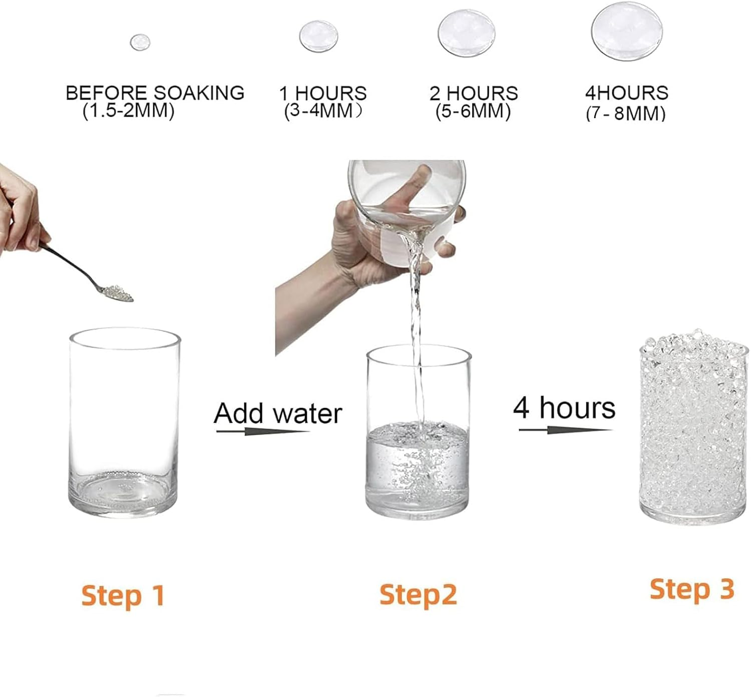 20000 Water Gel Beads for Vases(7Mm-8Mm), Kit Perfect Jelly Beads,Vase Filler Plant,Floating Pearls, Floating Candles, Wedding and Home Decoration(Clear)