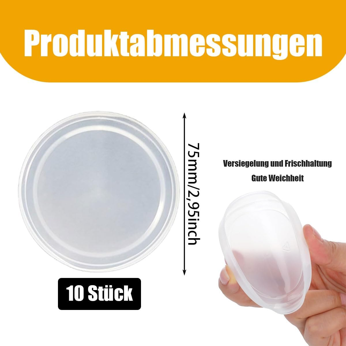 Mkemka Pack of 10 Lids for Cans 75 Mm Washable Can Lid PE Silicone Can Lid Dog Food White Lid for Cat Food Dog Food Storage Food Pet Food