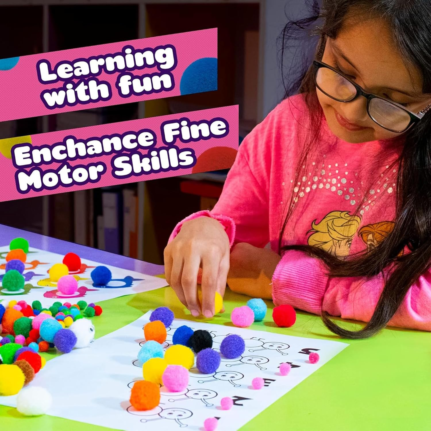 Zalizr 2000 Pcs Polypropylene Pom Poms, 5 MM Assorted Mixed Color Mini Fluffy Pom Poms for Crafts Making, DIY Projects, Holiday Party Decorations, Christmas Decor image number 5