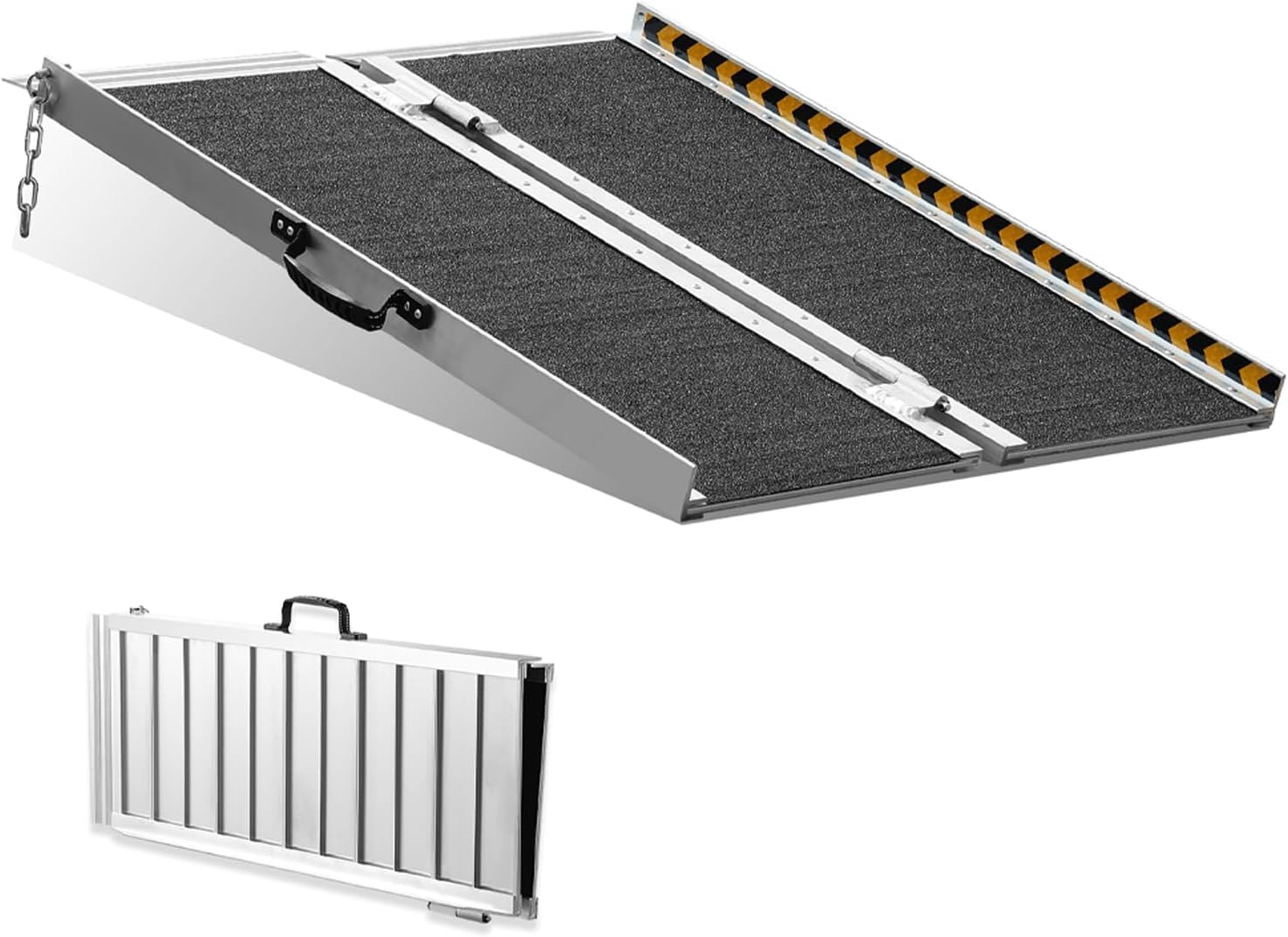 2FT Aluminium Ramp,270Kg/600Lb Capacity anti Slip Wheelchair Ramp,With Carry Handle,Folding Loading Threshold Portable Access image number 6