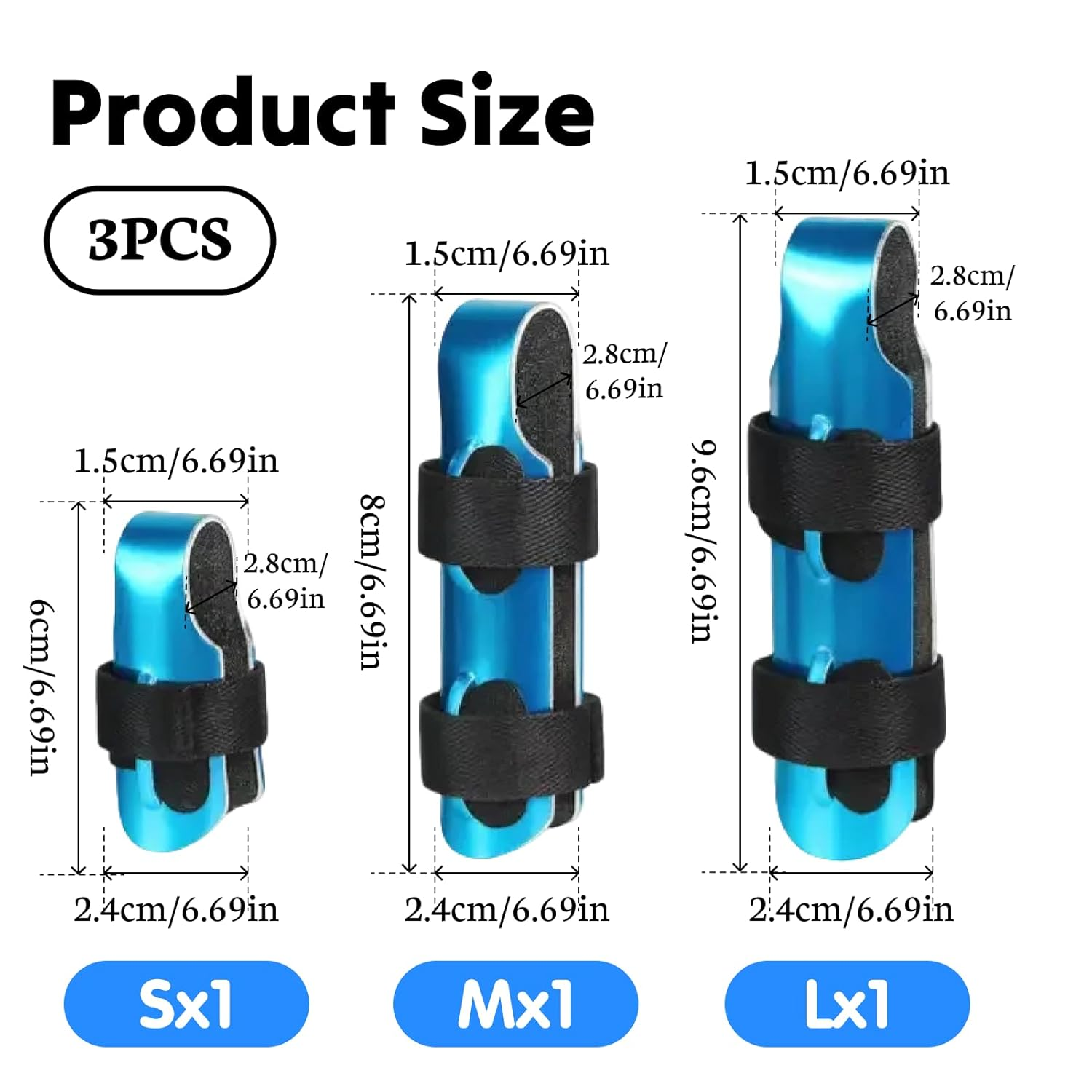 3 Size Waterproof Metal Finger Splints Set for Trigger, Index, Pinky Finger, and Ring Splints, Durable Aluminum Finger Splint for Finger Correction and Stabilization image number 5