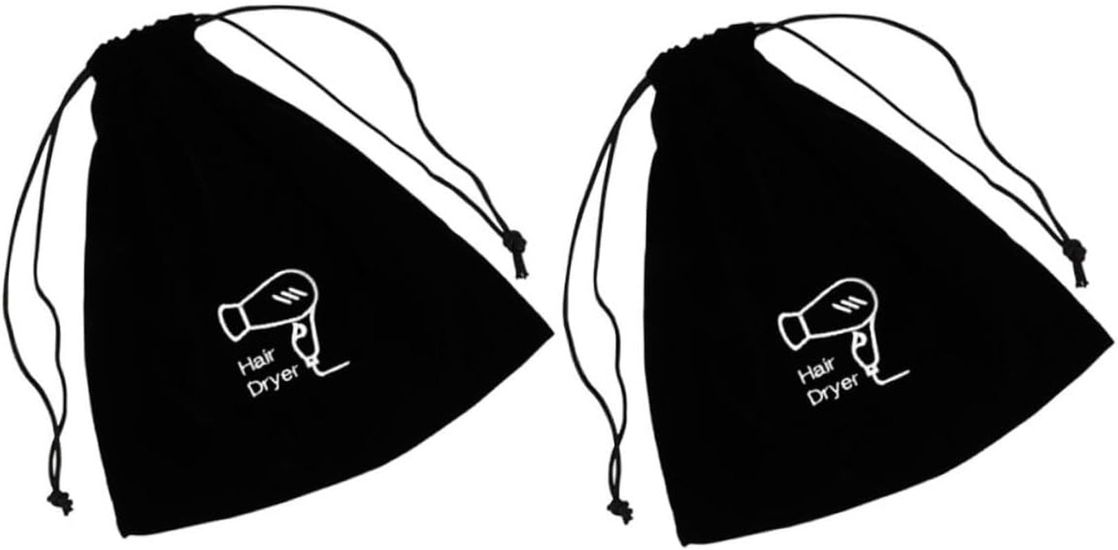 TOVINANNA 4Pcs Drawstring Hair Dryer Bag Velvet Travel Pouch for Hair Tools Organize Your Styling Accessories Ease for Home Travel image number 5