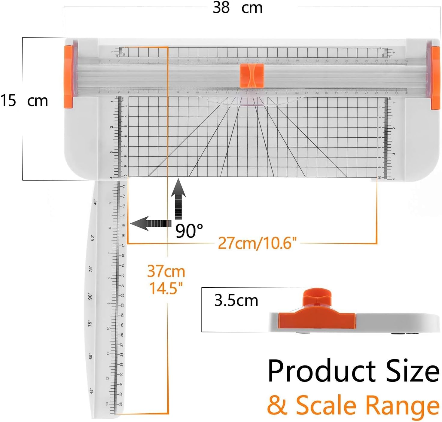Straight Paper Cutter for Crafting, A4 Paper Trimmer, 38 CM Paper Trimmer with Security Safeguard and Side Ruler, Perfect for Cardstock, Coupon,Photos and Crafting Paper. image number 2