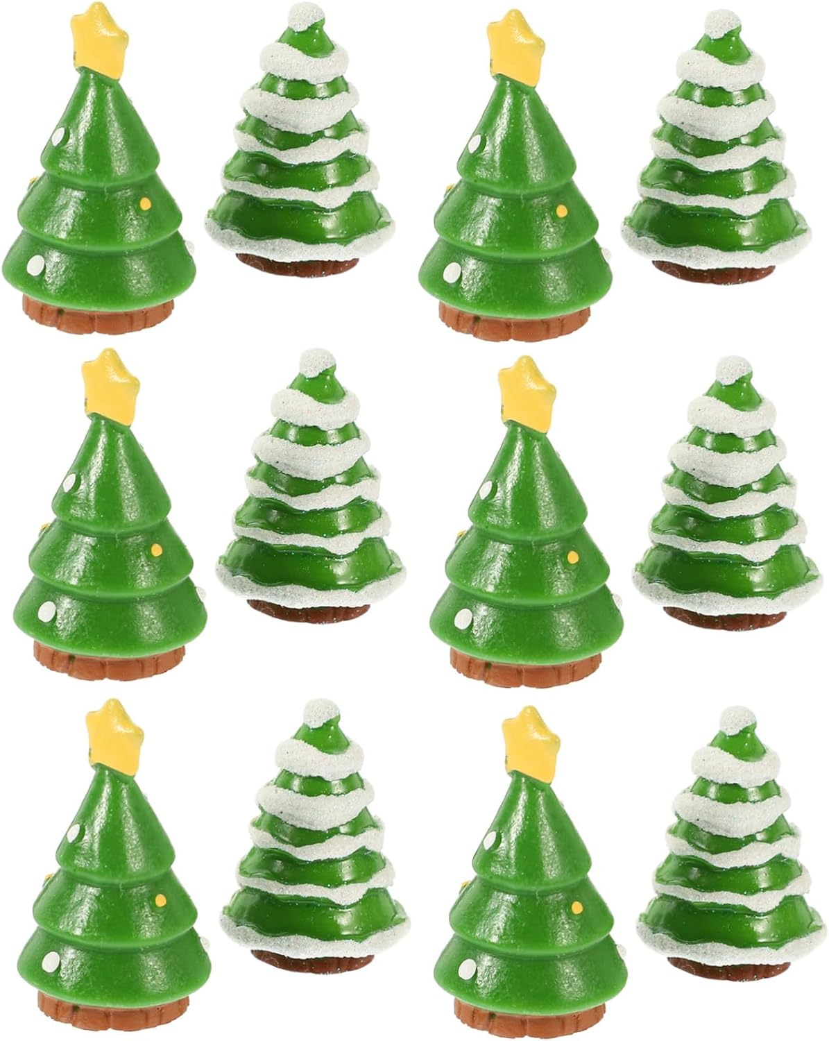 Garneck 12Pcs Mini Christmas Tree Decoration Artificial Holiday Trees for Festive Scene Decor Includes Snowman and Santa Figurines for Home Office and Car image number 5