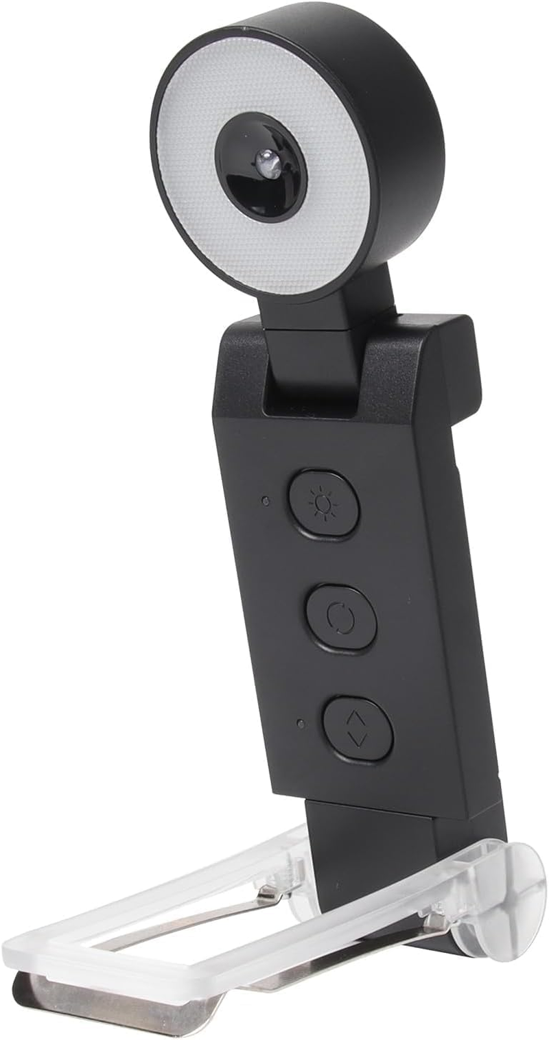 Book Light, USB Rechargeable Clip-On Reading Light, 30 Adjustable Modes, Eye-Caring,Flashlight with Timer, Perfect for Book Lovers/Travel (Black-Round)