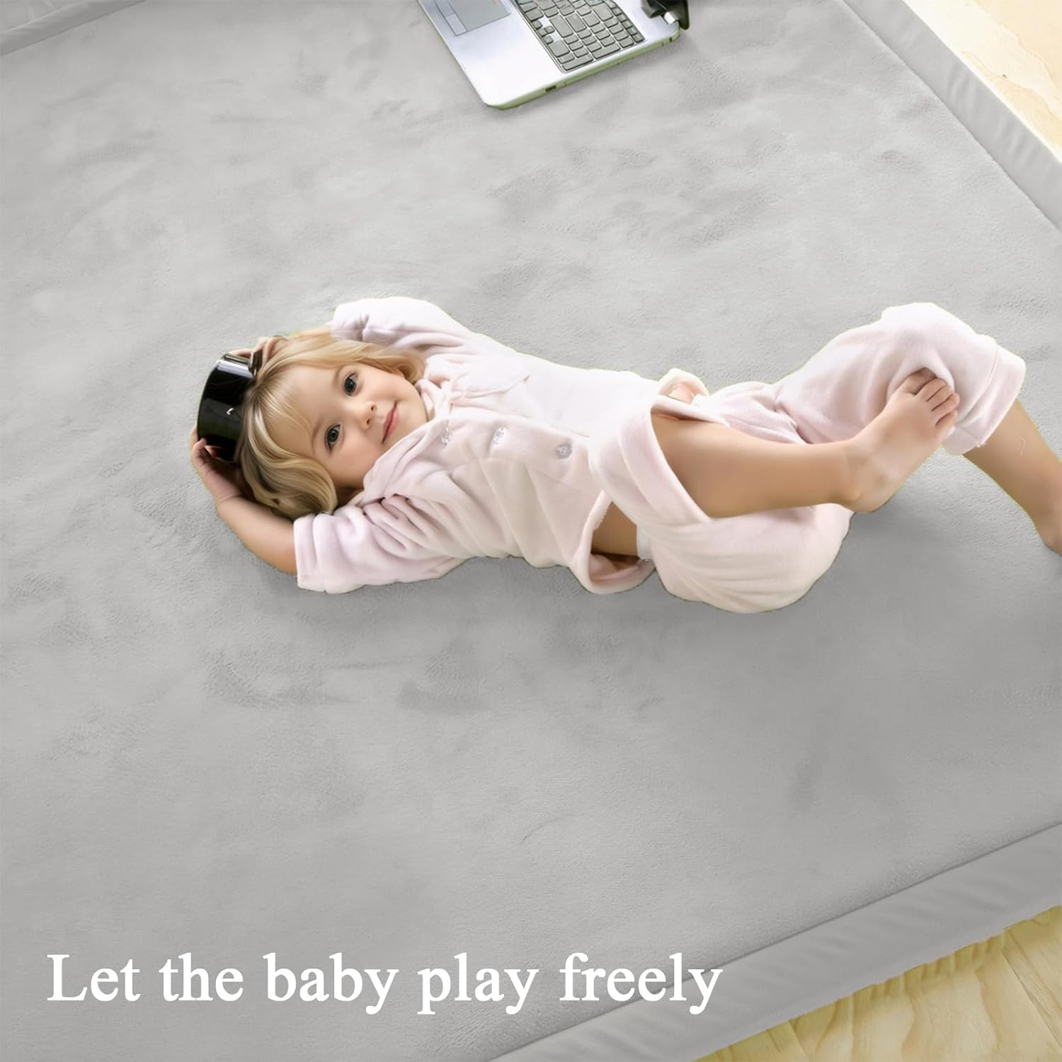 Ngardk Kids Baby Play Mat, 3Cm Thick Tatami Muscle Mat for Baby, Memory Mellow Foam Play Mat (Gray, 200 * 200Cm) image number 6