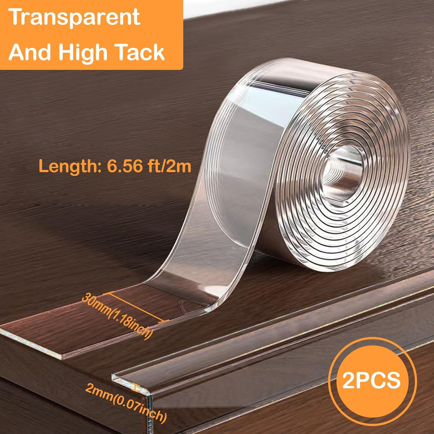 YUENTOEN 2Pcs Clear Edge Protector Strip, Clear Corner Protector Baby Proofing, 2Mm Thickness, Soft Transparent Odorless Corner Protectors for Table, Fireplace, Countertop, 1.18 in X 6.56FT image number 5