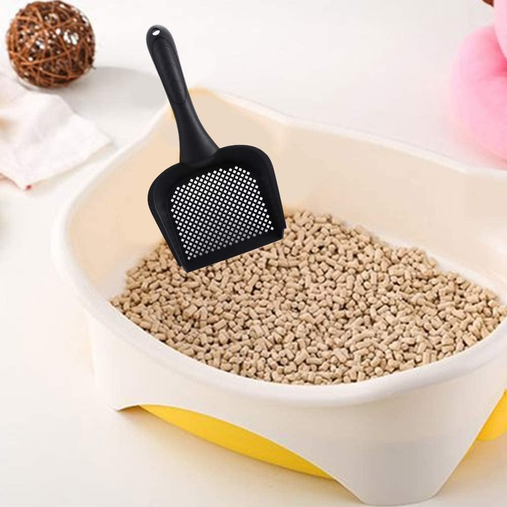 Large Cat Litter Scoop Flat Leading Edge Pet Poo Shovel Cat Fine Sand Scooper Sand Waste Scooper Easy to Clean Cat Toilet Products (Black, 28.8 * 10 * 3CM) image number 1