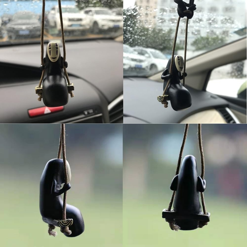 Studio Anime Merch Car Accessories Set - 1 Faceless Male Car Pendant and 40 Soot Sprites Car Rearview Mirror Accessories image number 5