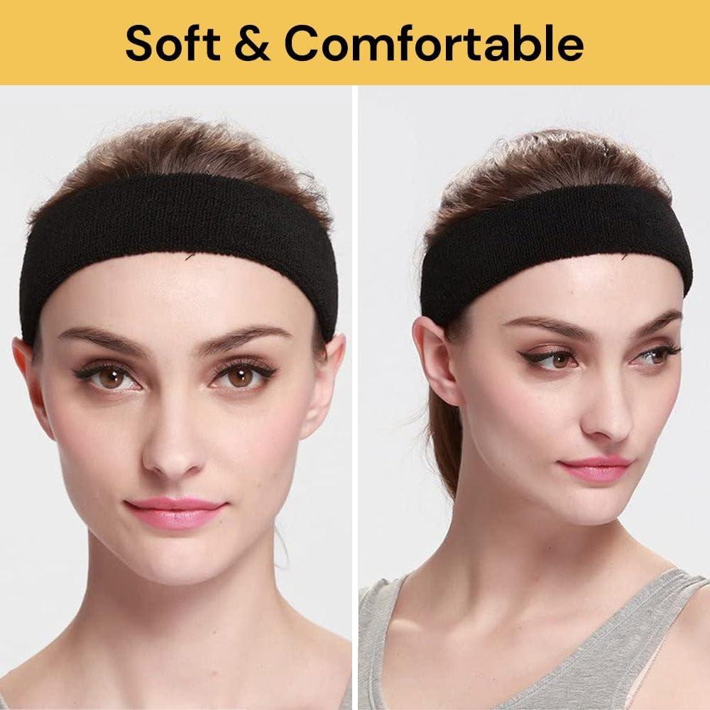 EZONEDEAL Sweatbands Sports Headband for Men & Women, Workout Headband, Sports Headbands, Moisture Wicking Athletic Sweatband for Running, Fitness, Outdoor Activities image number 2