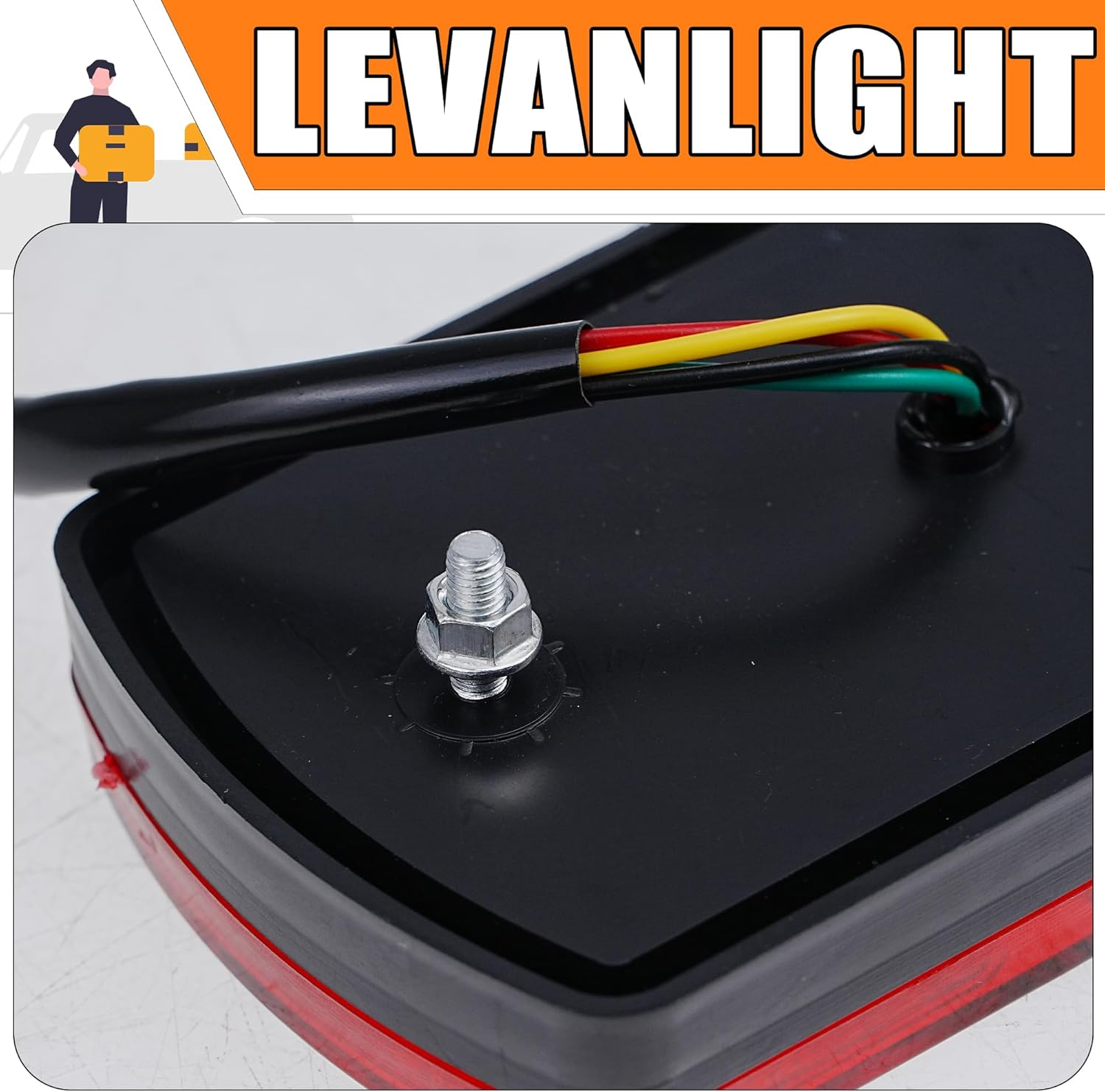 Heavy Duty Submersible Trailer Lights, 2-Pack 12-LED Stop Tail Turn Signal Lamps, Waterproof 12 Volt Durable Sealed Lighting for Trailers, Trucks, and Vans image number 5