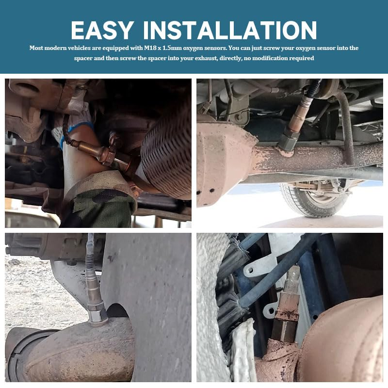 2Pcs O2 Sensor Spacer Adapter, Universal 45Mm M18*1.5 Anti-Fault Code Extension, Universal O2 Oxygen Sensor Spacer Extender Isolator for Exhaust System Repair Replacement Accessory image number 3