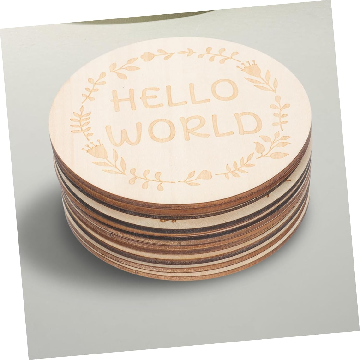 SUPVOX 14Pcs Wooden Milestone Cards for Newborn Boy and Girl Creative Birthday Growth Photo Props with Footprint and Months Signs Keepsake Parents image number 3