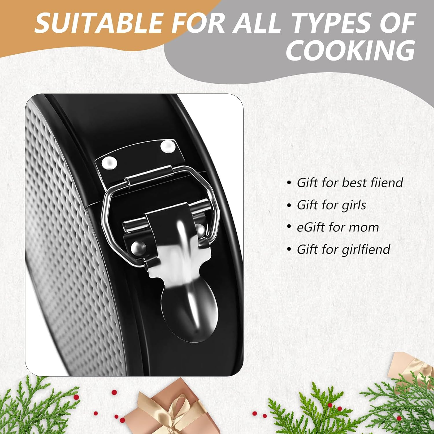 JZS round Cake Pan, (1 Pcs) Spring Form Pan Pie Mold Bakeware Non Stick, 24 Cm image number 1