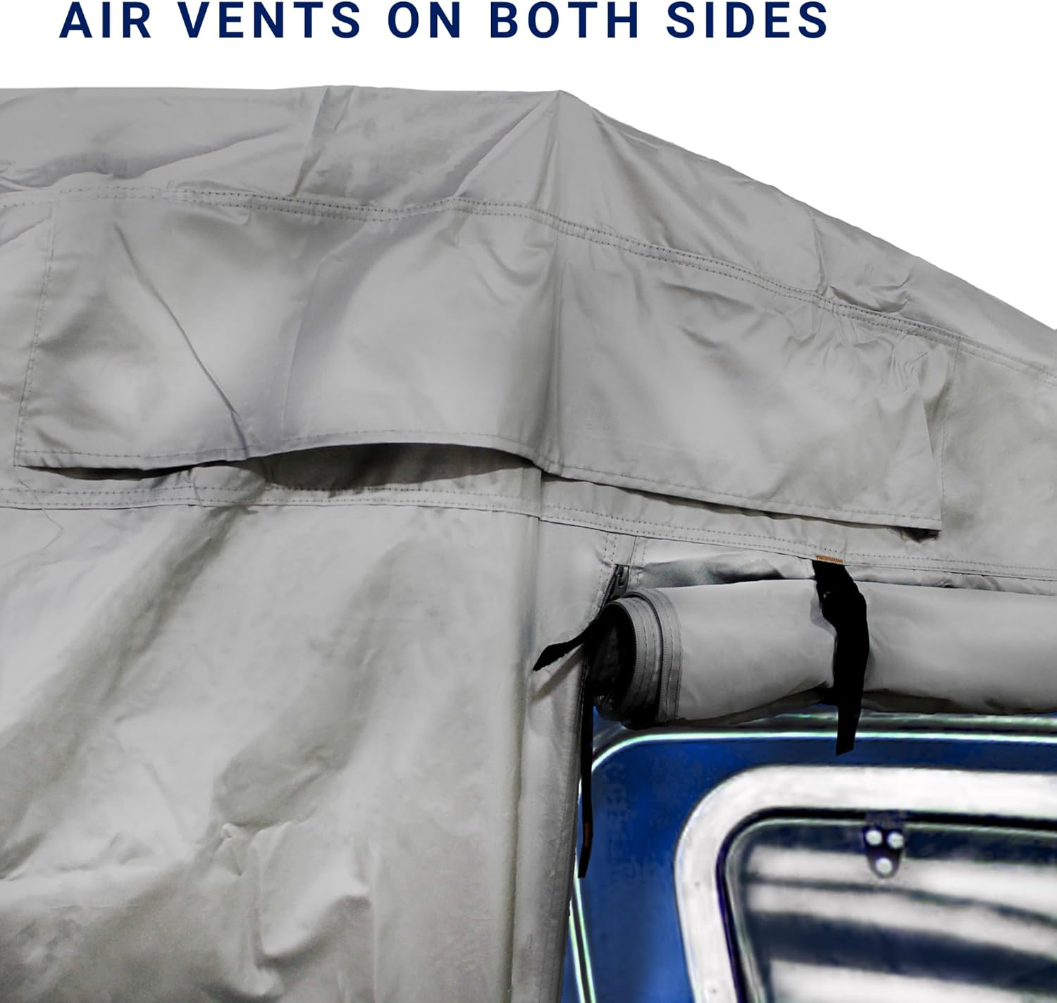 Eliteshield Premium Teardrop Trailer Camper Covers, Tear Resistant Teardrop RV Camper Cover with Access Panels, Fits 8'&ndash;10'L 5.5'W Gray Color image number 2